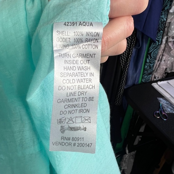 👗 |•PHOOL•| Aquamarine Blue Feminine Dress Size Small - Picture 9 of 9